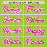 Custom Neon Green White Tricolor Stripe Fashion Authentic Baseball Jersey