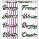 Custom White Kelly Green Tricolor Stripe Fashion Authentic Baseball Jersey