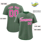 Custom Kelly Green White Tricolor Stripe Fashion Authentic Baseball Jersey