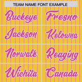 Custom Gold White Tricolor Stripe Fashion Authentic Baseball Jersey