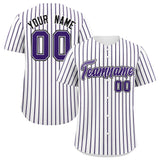 Custom White Black Tricolor Stripe Fashion Authentic Baseball Jersey