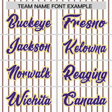 Custom White Gold Tricolor Stripe Fashion Authentic Baseball Jersey