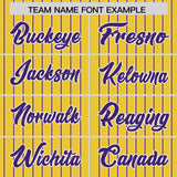 Custom Gold White Tricolor Stripe Fashion Authentic Baseball Jersey