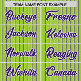 Custom Neon Green White Tricolor Stripe Fashion Authentic Baseball Jersey