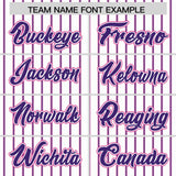 Custom White Pink Tricolor Stripe Fashion Authentic Baseball Jersey