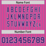 Custom Pink White Tricolor Stripe Fashion Authentic Baseball Jersey