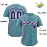 Custom Aqua White Tricolor Stripe Fashion Authentic Baseball Jersey