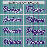 Custom Aqua White Tricolor Stripe Fashion Authentic Baseball Jersey