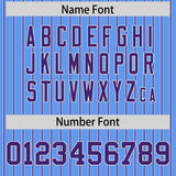 Custom Powder Blue White Tricolor Stripe Fashion Authentic Baseball Jersey