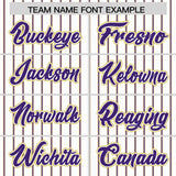 Custom White Old Gold Tricolor Stripe Fashion Authentic Baseball Jersey