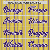 Custom Old Gold White Tricolor Stripe Fashion Authentic Baseball Jersey