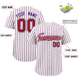 Custom White Red Tricolor Stripe Fashion Authentic Baseball Jersey