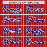 Custom Red White Tricolor Stripe Fashion Authentic Baseball Jersey