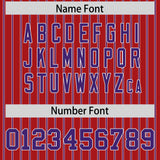 Custom Red White Tricolor Stripe Fashion Authentic Baseball Jersey