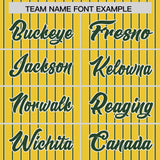 Custom Gold White Tricolor Stripe Fashion Authentic Baseball Jersey