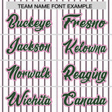 Custom White Pink Tricolor Stripe Fashion Authentic Baseball Jersey