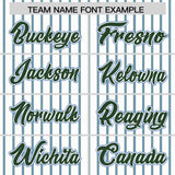 Custom White Light Blue Tricolor Stripe Fashion Authentic Baseball Jersey