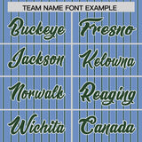 Custom Light Blue White Tricolor Stripe Fashion Authentic Baseball Jersey