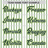 Custom White Neon Green Tricolor Stripe Fashion Authentic Baseball Jersey