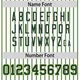 Custom White Neon Green Tricolor Stripe Fashion Authentic Baseball Jersey