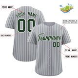 Custom Gray White Tricolor Stripe Fashion Authentic Baseball Jersey