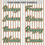 Custom White Kelly Green Tricolor Stripe Fashion Authentic Baseball Jersey