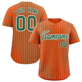 Custom Orange White Tricolor Stripe Fashion Authentic Baseball Jersey