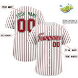 Custom White Kelly Green Tricolor Stripe Fashion Authentic Baseball Jersey