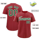 Custom Red White Tricolor Stripe Fashion Authentic Baseball Jersey