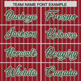 Custom Red White Tricolor Stripe Fashion Authentic Baseball Jersey