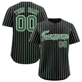 Custom Black White Tricolor Stripe Fashion Authentic Baseball Jersey