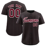Custom Black White Tricolor Stripe Fashion Authentic Baseball Jersey