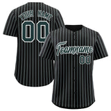 Custom Black White Tricolor Stripe Fashion Authentic Baseball Jersey
