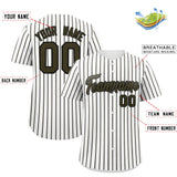 Custom White Black Tricolor Stripe Fashion Authentic Baseball Jersey