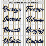 Custom White Navy Tricolor Stripe Fashion Authentic Baseball Jersey