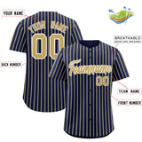 Custom Navy White Tricolor Stripe Fashion Authentic Baseball Jersey