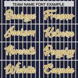 Custom Navy White Tricolor Stripe Fashion Authentic Baseball Jersey