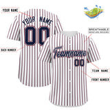 Custom White Navy Tricolor Stripe Fashion Authentic Baseball Jersey