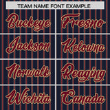 Custom Navy Khaki Tricolor Stripe Fashion Authentic Baseball Jersey