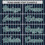 Custom Navy White Tricolor Stripe Fashion Authentic Baseball Jersey