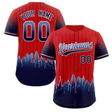 Custom Red Boston City Silhouette Authentic Baseball Jersey