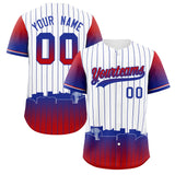 Custom White Arlington City Silhouette Authentic Baseball Jersey