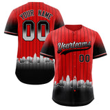 Custom Red Cincinnati City Silhouette Authentic Baseball Jersey