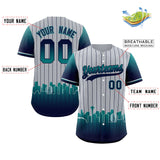 Custom Gray Seattle City Silhouette Authentic Baseball Jersey