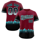 Custom Crimson Phoenix City Silhouette Authentic Baseball Jersey