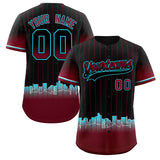 Custom Black Phoenix City Silhouette Authentic Baseball Jersey