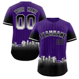 Custom Purple Denver City Silhouette Authentic Baseball Jersey