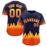 Custom Navy Houston City Silhouette Authentic Baseball Jersey