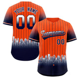 Custom Orange Detroit City Silhouette Authentic Baseball Jersey