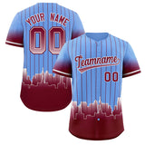 Custom Light Blue Philadelphia City Silhouette Authentic Baseball Jersey